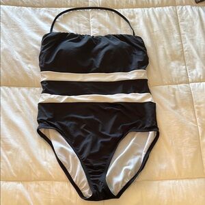 Women’s Ralph Lauren Black and White One Piece Swimsuit